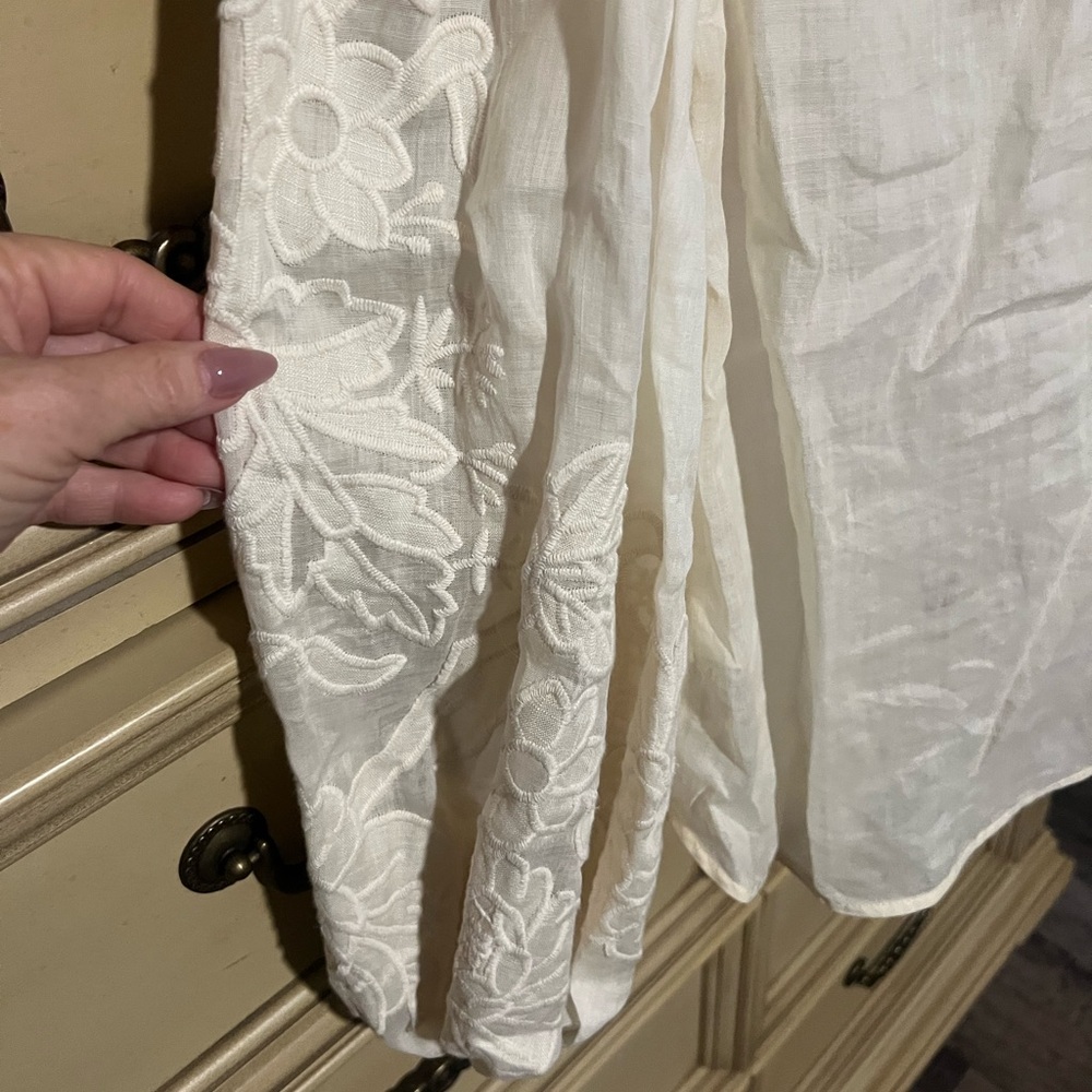 ZIMMERMANN CREAM OTTIE EMBROIDERED BLOUSE AU 1, US 6 Small - Picture 13 of 17